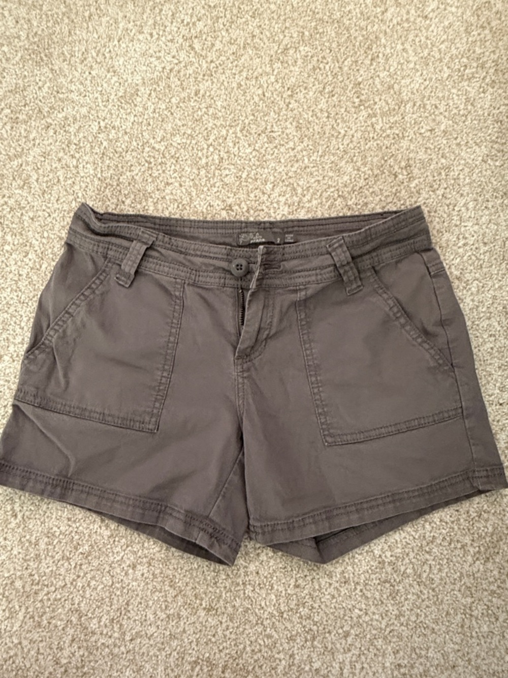Prana Casual Gray Organic Cotton/Lycra Shorts